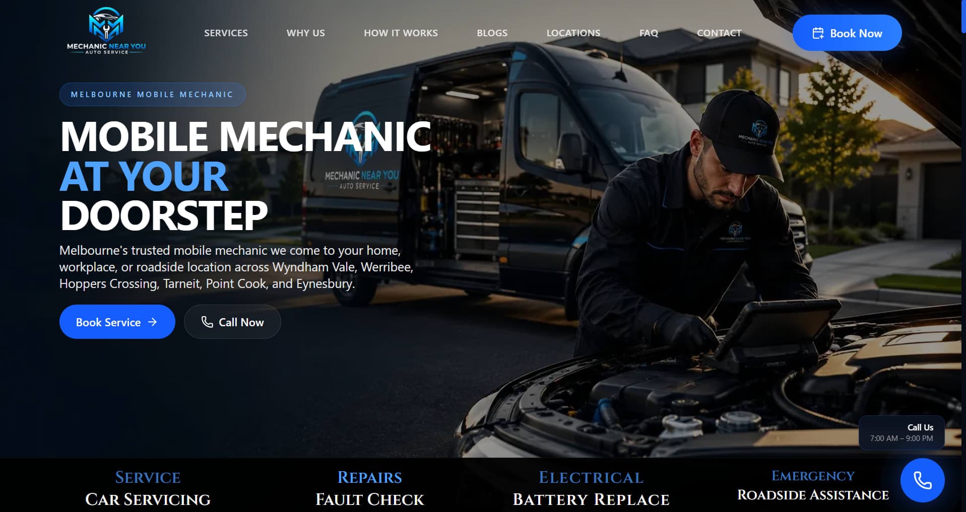 Mechanic Near You automotive service discovery website homepage